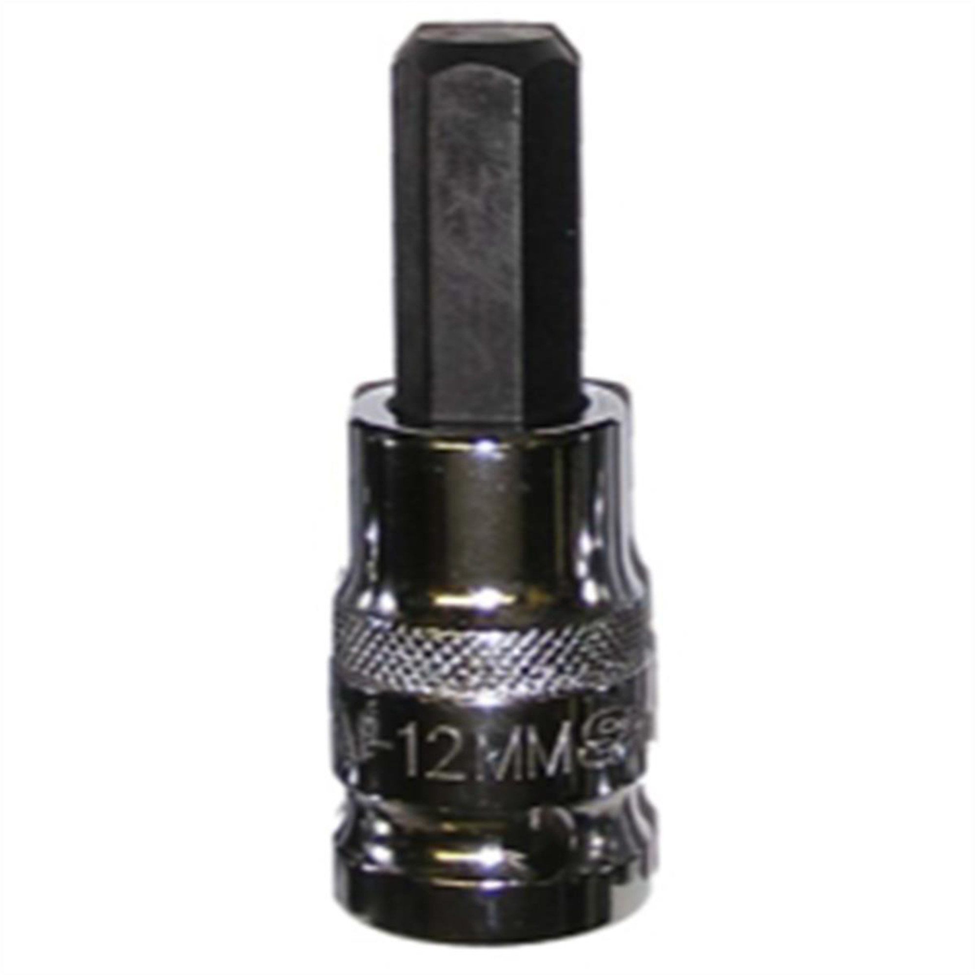 VIM Tools Hex Bit — 12mm, 1/2in. Square Drive Bit Holder, Chrome, Model# VIMHM-12MM